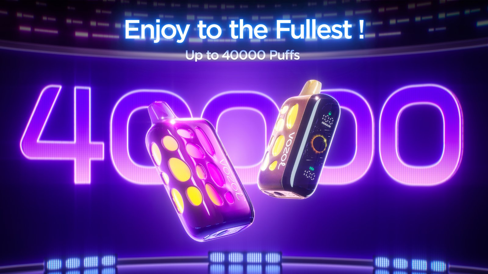 VOZOL RAVE 40K 40000 Puffs Einweg Vape 270° sensing display Dual Mesh Coil VOZOL 40000 Puff Vape e zigarette