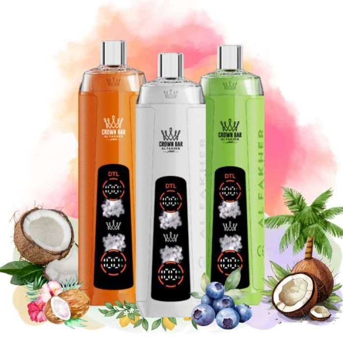 AL Fakher Crown Bar 8000 Puffs Einweg Vape 0.6Ω Mesh Coil AL Fakher 8k Puff Vape e zigarette
