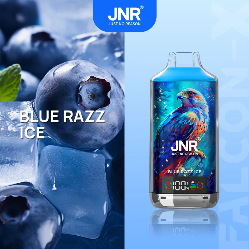 JNR Falcon X 18k 18000 Puffs Einweg Vape Digital Display 0.6Ω Dual Mesh Coil JNR 18000 Puff Vape e zigarette Blue-Razz-Ice 6 JNR Falcon X 18k 18000 Puffs Einweg Vape Digital Display 0.6Ω Dual Mesh Coil JNR 18000 Puff Vape e zigarette