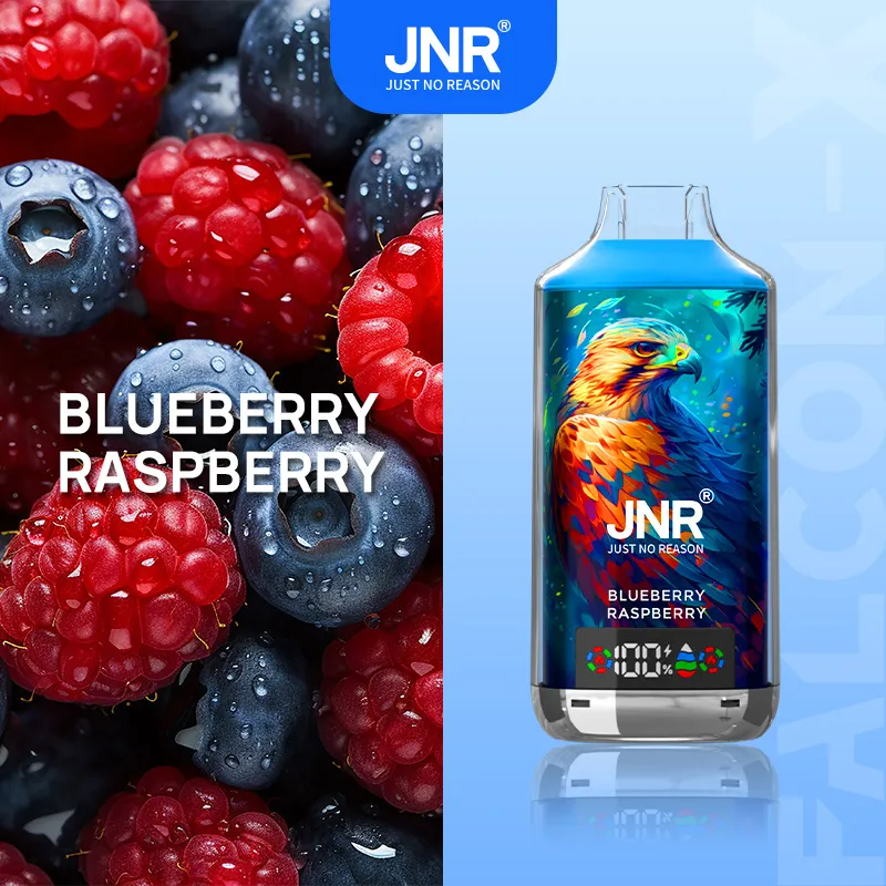 JNR Falcon X 18k 18000 Puffs Einweg Vape Digital Display 0.6Ω Dual Mesh Coil JNR 18000 Puff Vape e zigarette Blueberry-Raspberry 5 JNR Falcon X 18k 18000 Puffs Einweg Vape Digital Display 0.6Ω Dual Mesh Coil JNR 18000 Puff Vape e zigarette