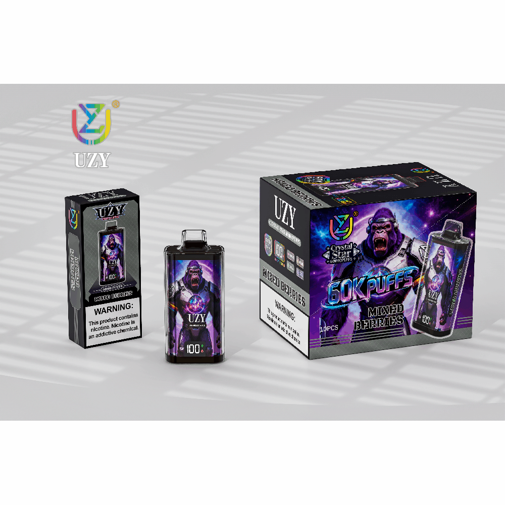 UZY Crystal Star 60K 60000 Puffs Einweg Vape LED Smart Screen Quad Mesh Coil UZY 60000 Crystal Vape e zigarette