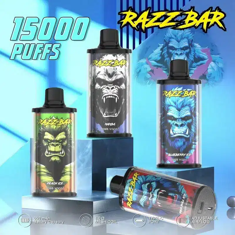 Razz Bar 15k 15000 Puffs Einweg Vape Adjustable Air Flow 1.0Ω Mesh Coil Razz Bar 15000 Puff Vape e zigarette 5 Razz Bar 15k 15000 Puffs Einweg Vape Adjustable Air Flow 1.0Ω Mesh Coil Razz Bar 15000 Puff Vape e zigarette