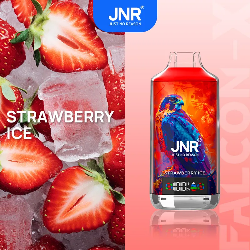 JNR Falcon X 18k 18000 Puffs Einweg Vape Digital Display 0.6Ω Dual Mesh Coil JNR 18000 Puff Vape e zigarette Strawberry-Ice 10 JNR Falcon X 18k 18000 Puffs Einweg Vape Digital Display 0.6Ω Dual Mesh Coil JNR 18000 Puff Vape e zigarette