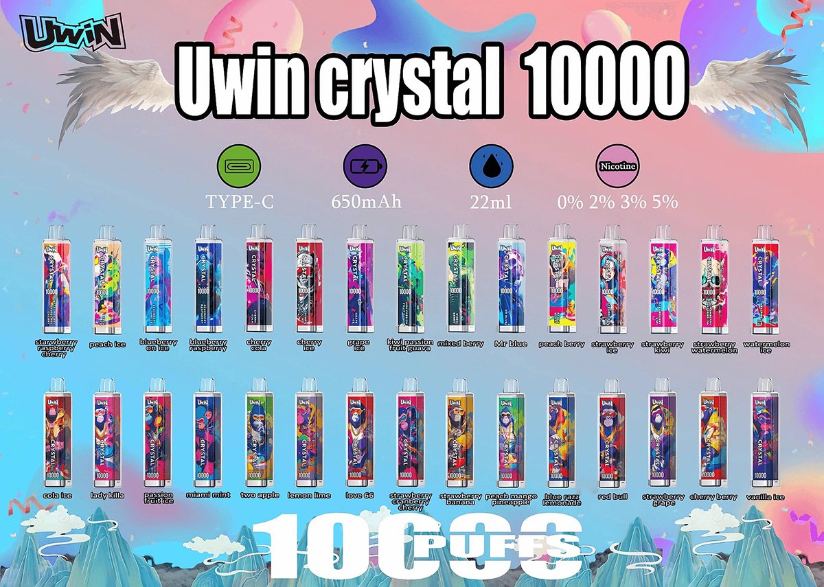 Uwin Crystal 10k 10000 Puffs Einweg Vape RGB Lights Crystal Design Uwin 10000 Crystal Vape e zigarette