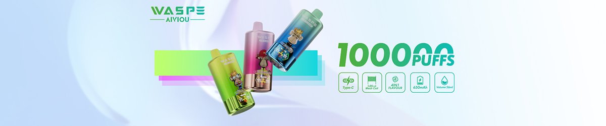Waspe Aiviou 100k 100000 Puff 4 in 1 Einweg Vape LED Smart Screen Quad Mesh Coil Waspe 100000 4 in 1 Puff Vape e zigarette