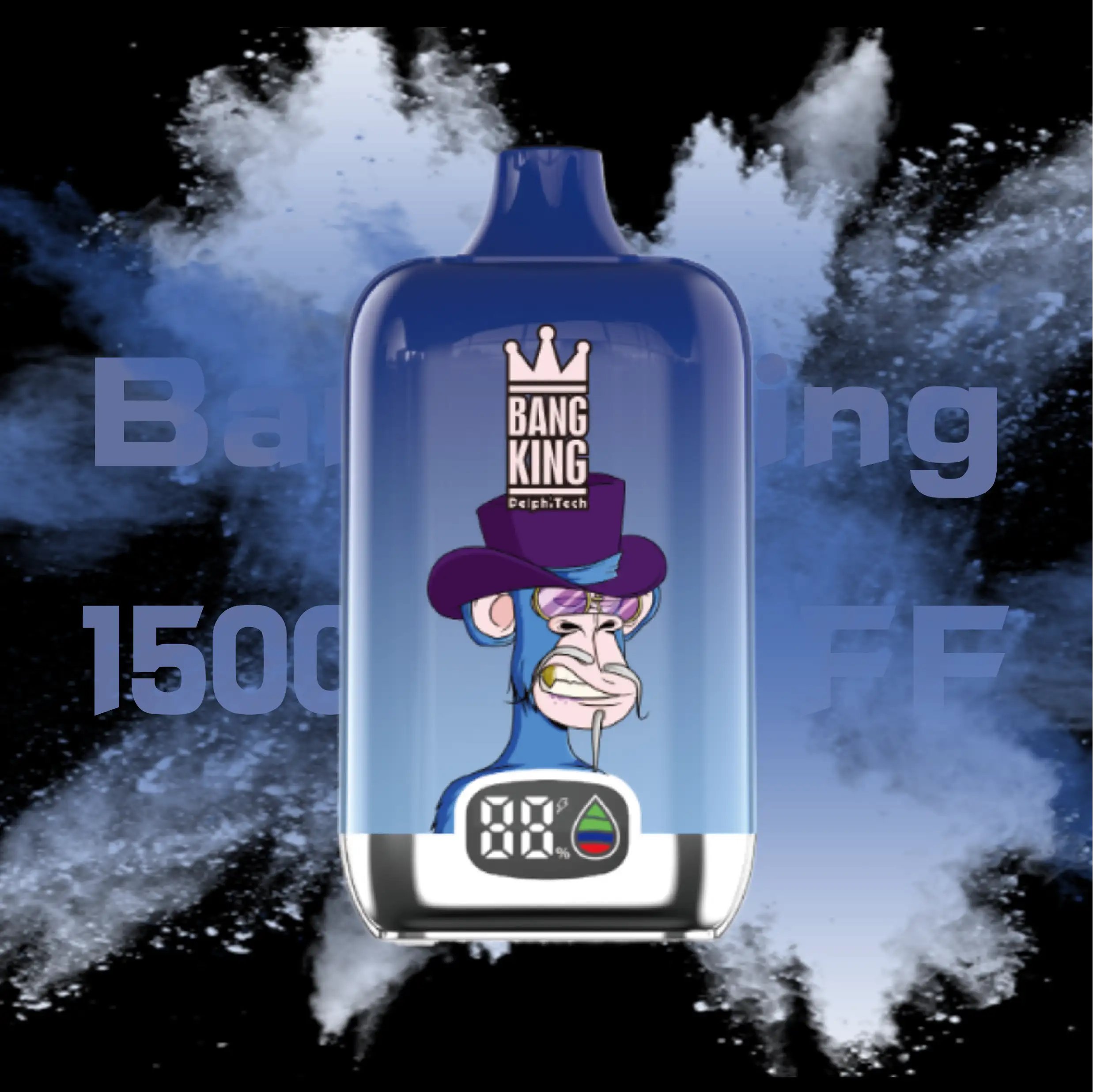 Bang King 15k, vapoteuse jetable avec écran intelligent, rechargeable via un port Type C