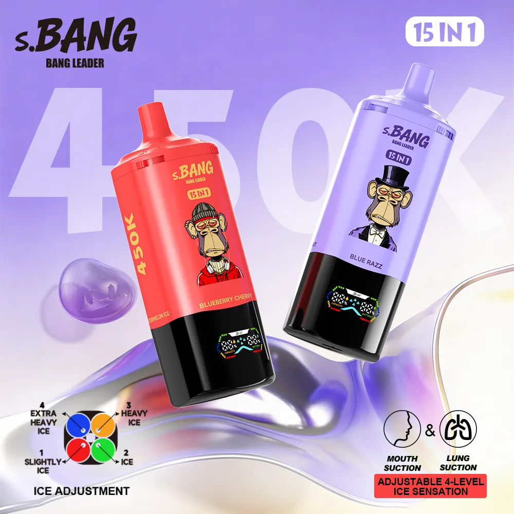 Bang Leader 450K 450000 Puffs 15 in 1 Einweg Vape Smart Screen Mesh Coil Bang Leader 450000 15 in 1 Puff Vape e zigarette