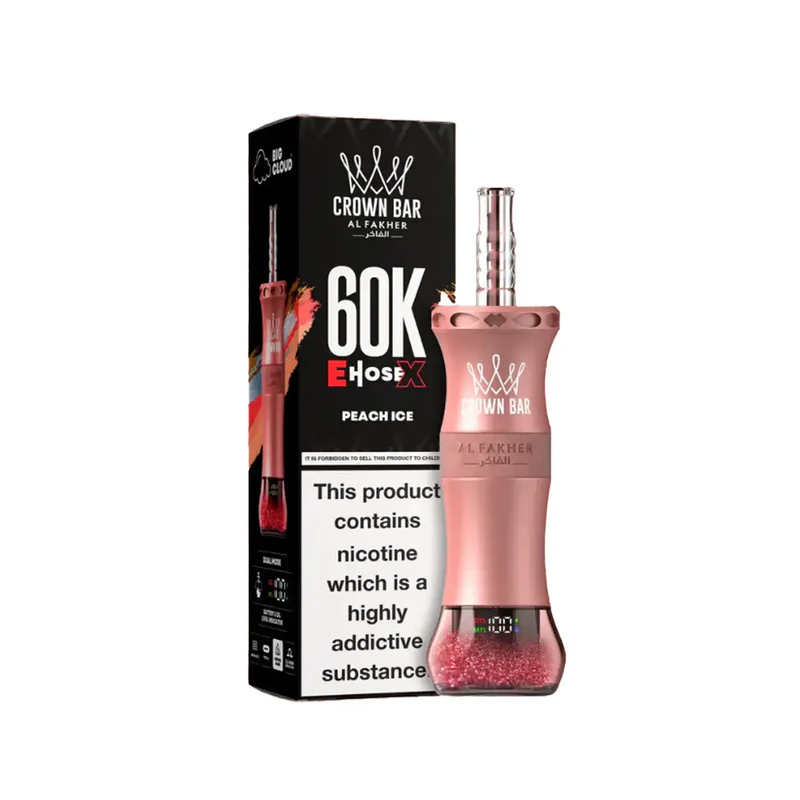 AL Fakher Crown Bar E Hose X 60K 60000 Puffs Einweg Vape Screen Display 0.6ohm Mesh Coil AL Fakher 60K Puff Vape e zigarette