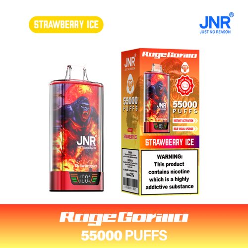 NR Rage Gorilla 55k 55000 Puffs Einweg Vape / e zigarette mit Crystal Shell, Metal Base und Screen Display