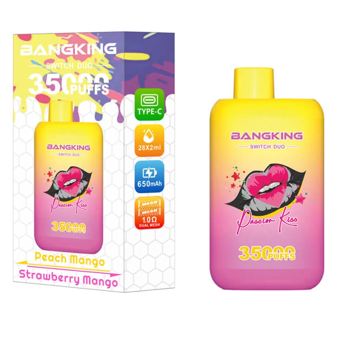 Bang King Swich Duo 35k 2 in 1 Puff Vape e zigaretten Smart Screen Batterie und Liquid Anzeige