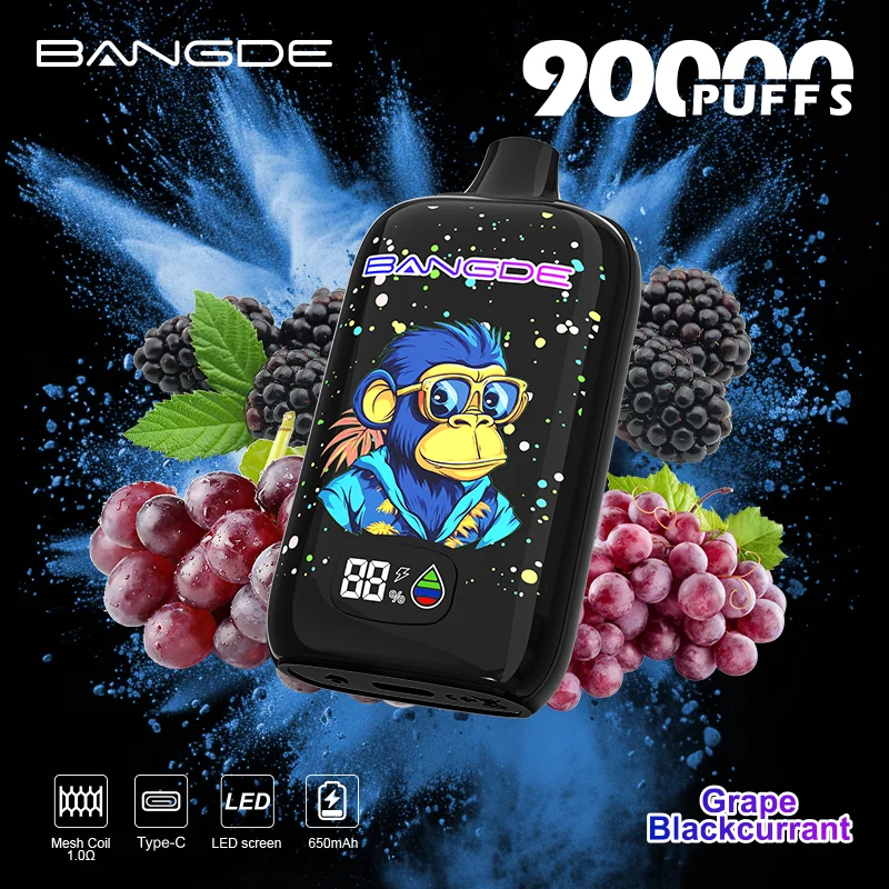 Bang-DE-Vape-90000-Puffs-Disposable-Vape-Grape-Blackcurrant Bang DE 90k 90000 Puffs Einweg Vape LCD Screen Mesh Coil Bang DE 90000 90k Puff Vape e zigarette