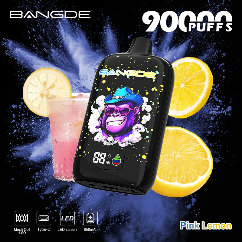 Bang-DE-Vape-90000-Puffs-Disposable-Vape-Pink-Lemon Bang DE 90k 90000 Puffs Einweg Vape LCD Screen Mesh Coil Bang DE 90000 90k Puff Vape e zigarette
