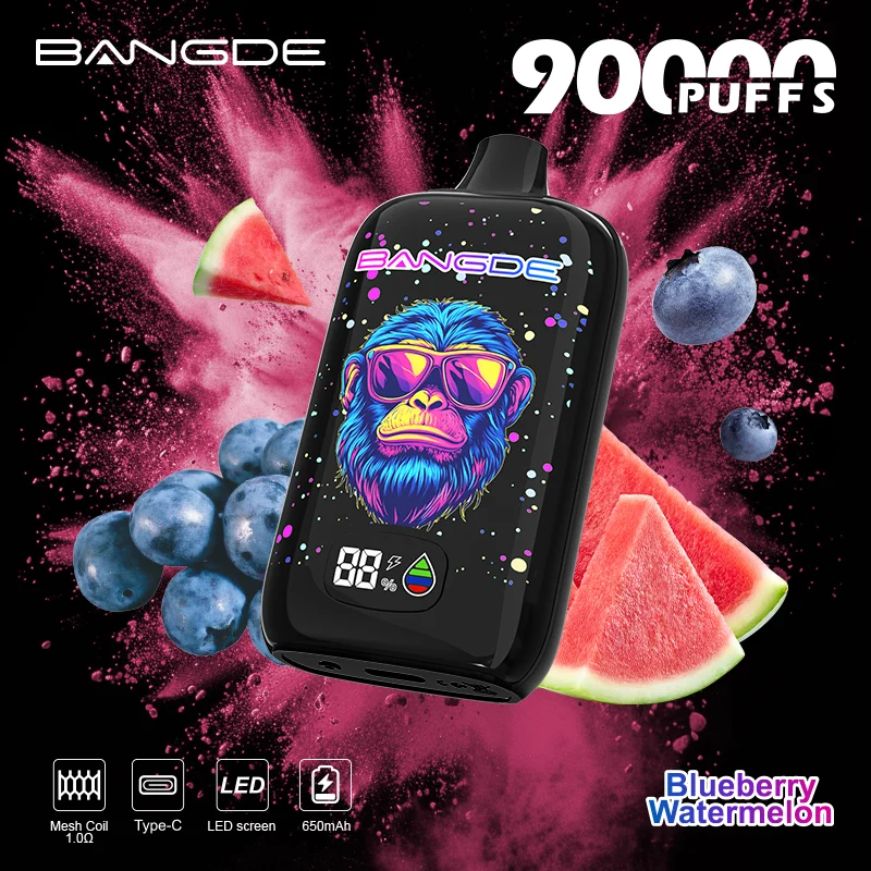 Bang-DE-Vape-90000-Puffs-Disposable-Vape-Raspberry-Watermelon Bang DE 90k 90000 Puffs Einweg Vape LCD Screen Mesh Coil Bang DE 90000 90k Puff Vape e zigarette