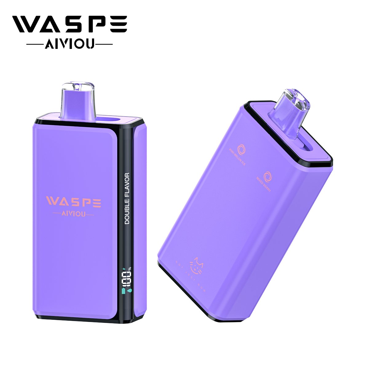 Waspe Double Flavor 100K Pro 100000 Puffs 2 in 1 Einweg Vape e zigarette mit LCD Screen Display und Mesh Coil