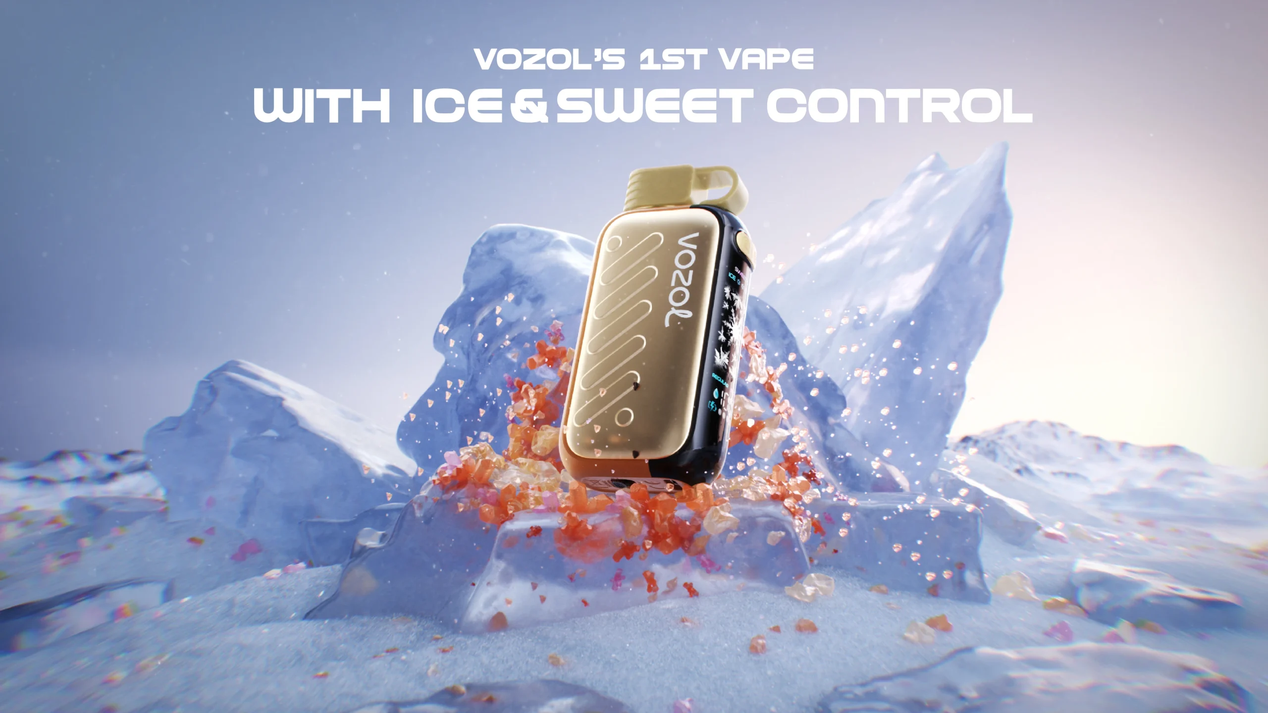 Vozol Gear Ice & Sweet 50k 50000 Puff Einweg Vape 3D Curved Screen Triple Mesh Coil Vozol 50000 50k Ice & Sweet Control Puff Vape e zigarette