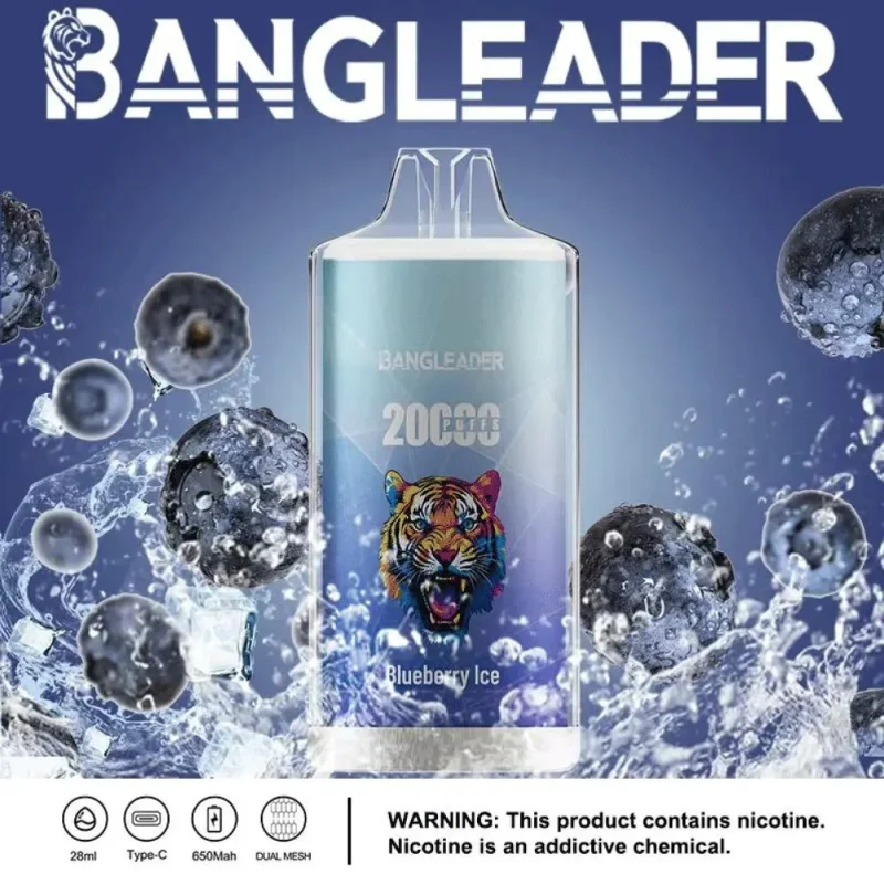 Bang Leader 20k 20000 Puffs Einweg Vape mit kristallklarem Gehäuse und Mesh Coil