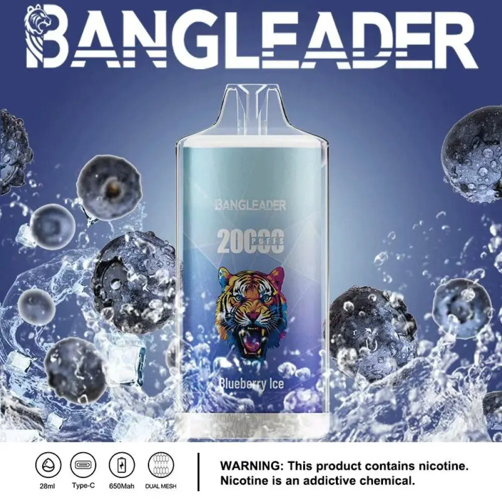 Bang Leader 20k 20000 Puffs Einweg Vape mit kristallklarem Gehäuse und Mesh Coil