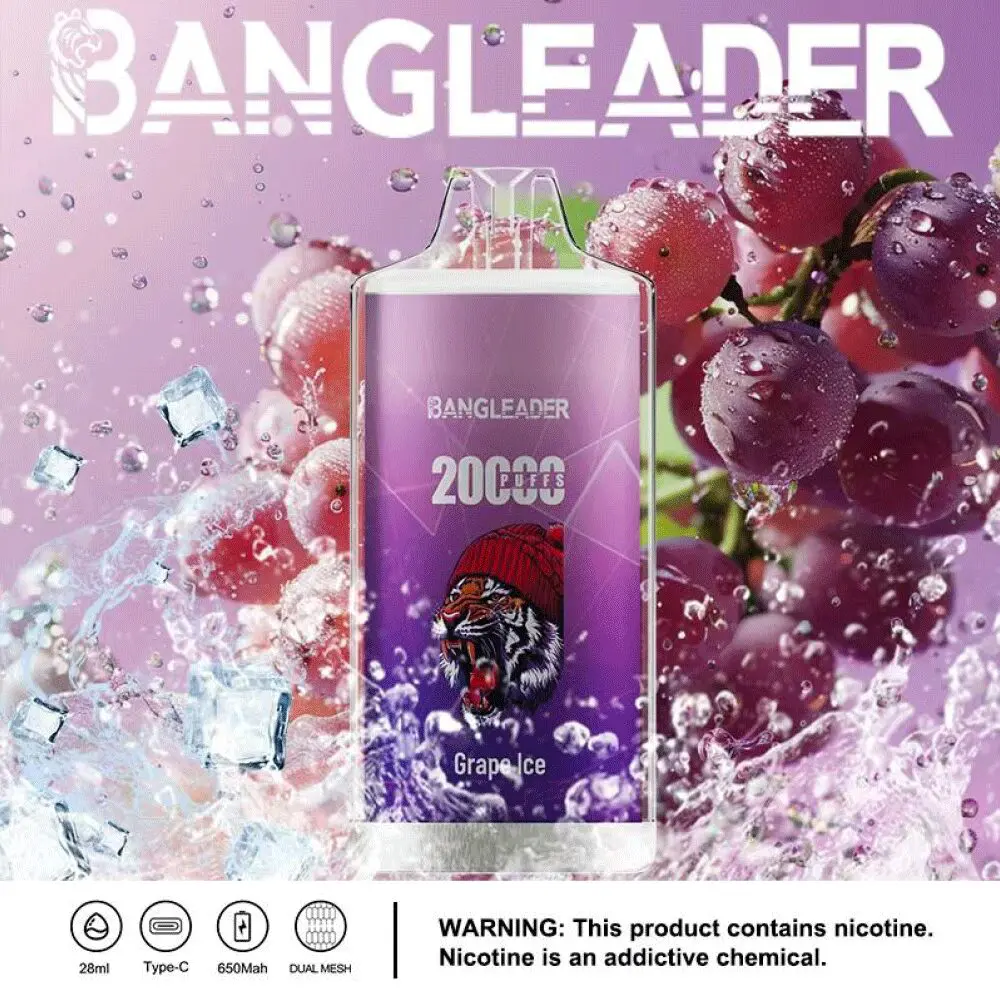Bang Leader 20k 20000 Puffs Einweg Vape mit kristallklarem Gehäuse und Mesh Coil