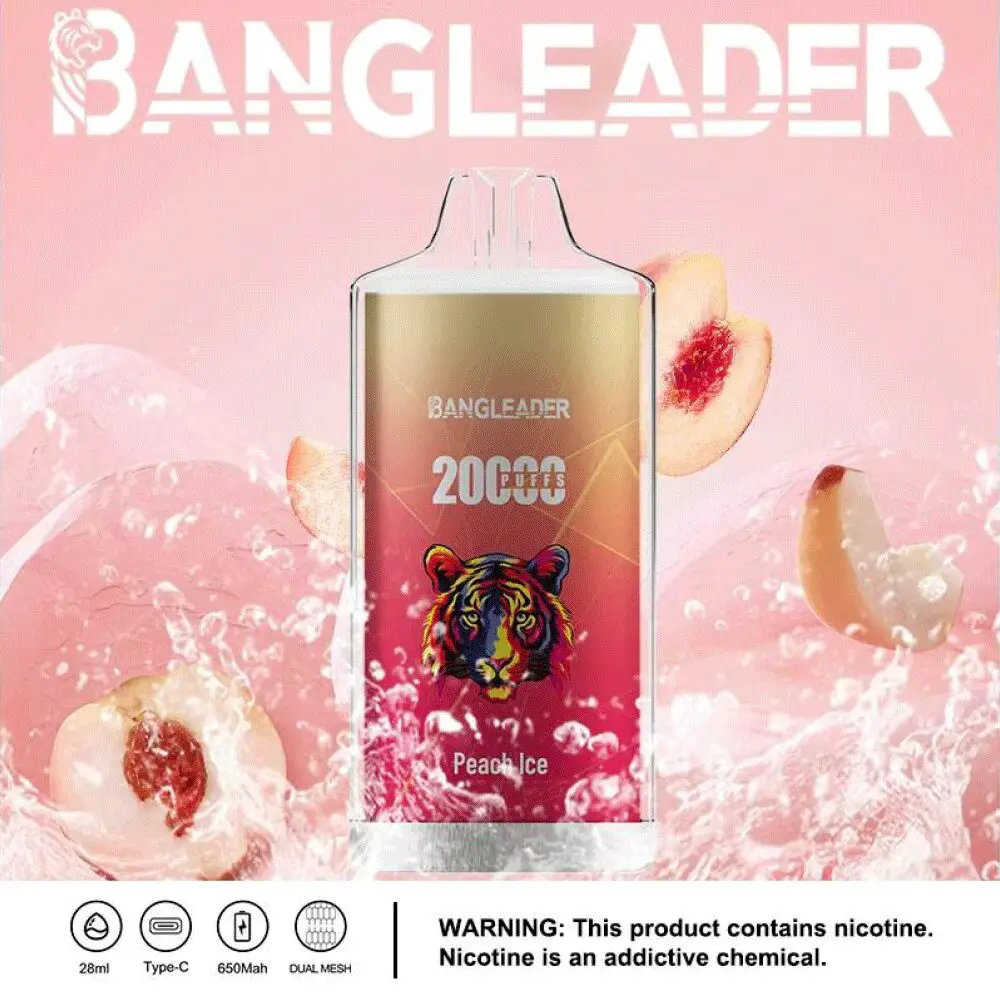 Bang Leader 20k 20000 Puffs Einweg Vape mit kristallklarem Gehäuse und Mesh Coil