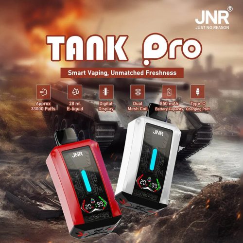JNR Tank Pro 33k 33000 Puffs Einweg Vape Dual Mesh Coil Screen Display JNR 33000 Puff Vape e zigarette