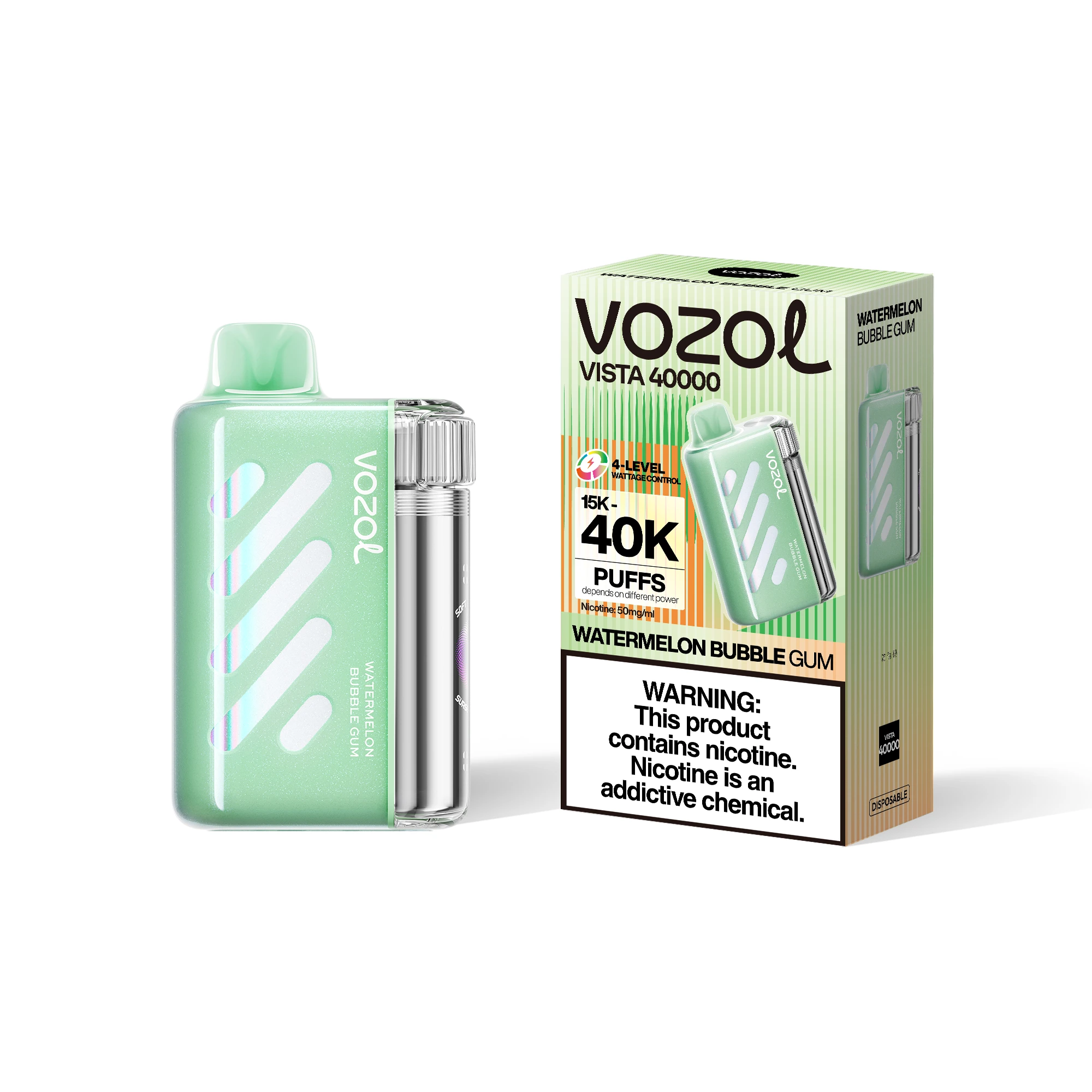 Vozol Vista 40k 40000 Puffs Einweg Vape Wavy Curved Screen Dual Mesh Coil Vozol 40000 4-Level Wattage Puff Vape e zigarette