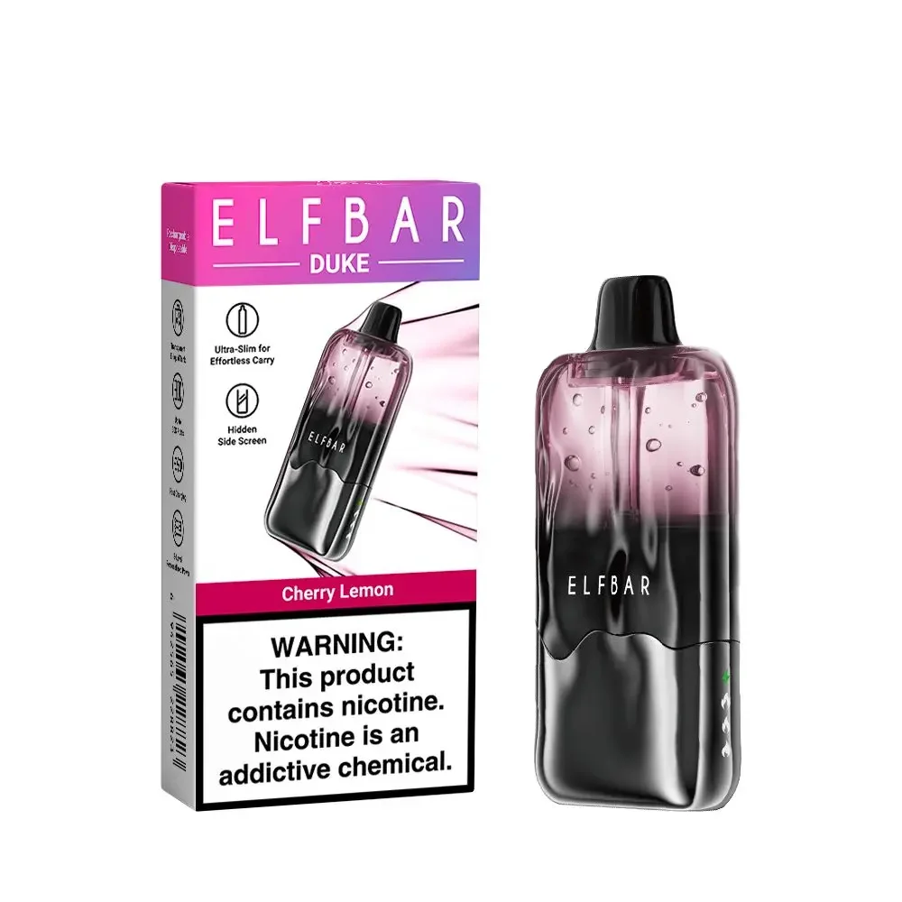 Elf Bar Duke 30000 30K Puffs Einweg Vape / e zigarette mit Hidden LED Screen, Dual Mesh Coil und Transparent Tank