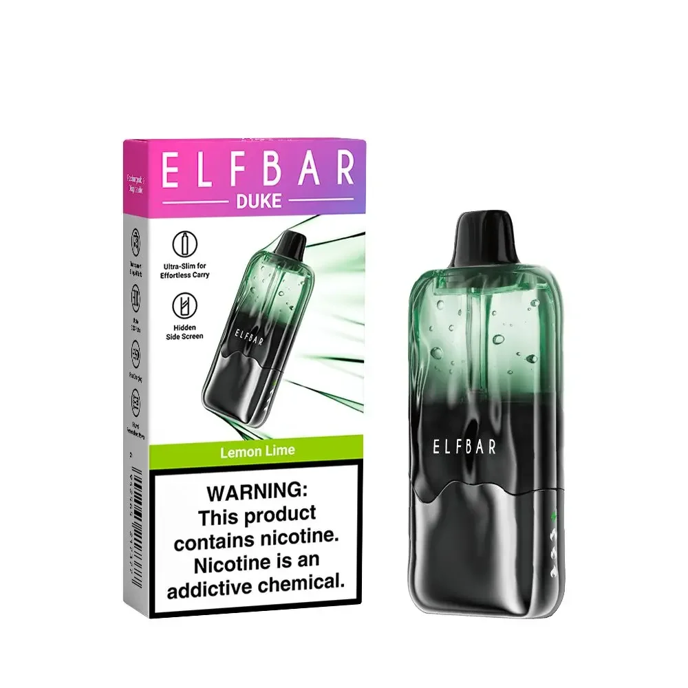ElfBar Duke 30000 30K Puffs Einweg Vape / e zigarette mit Hidden LED Screen, Dual Mesh Coil und Transparent Tank